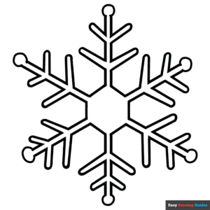 Snowflake Coloring Page Easy Drawing Guides