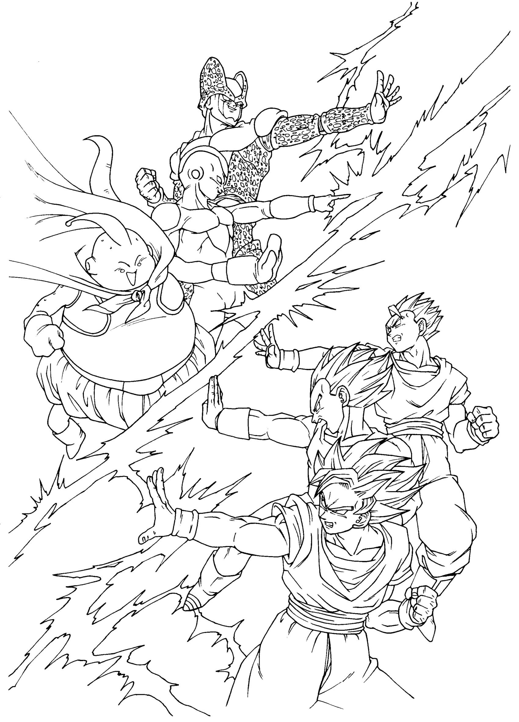 Songoku Vegeta SonGohan Against Cell Boo And Freezer Dragon 