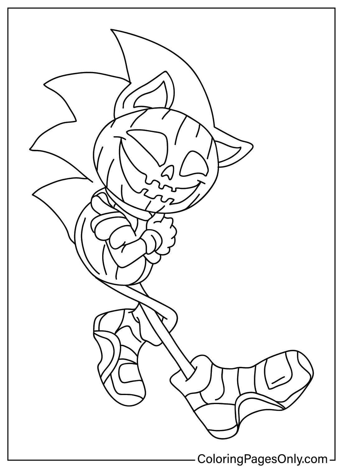 Sonic Halloween Coloring Page PNG Free Printable Coloring Pages