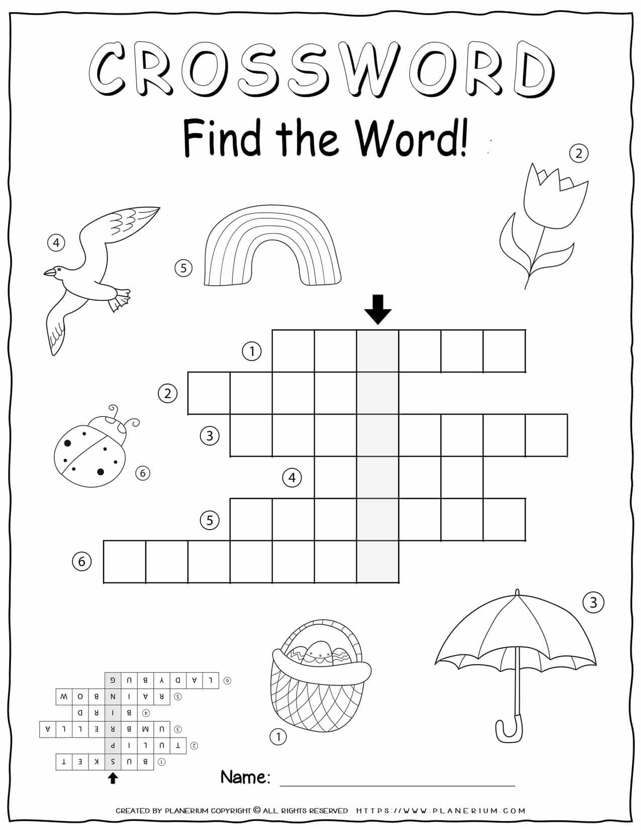 Spring Crossword Puzzle Printable Pdf Free