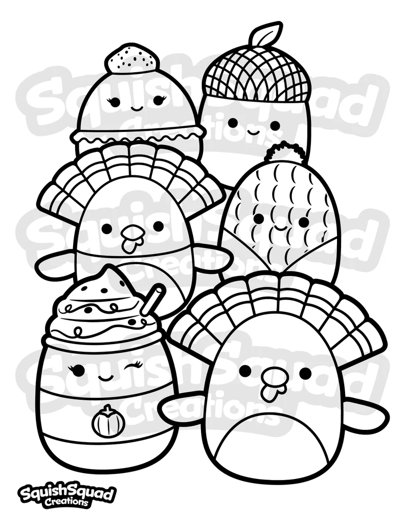 Squishmallow Thanksgiving Coloring Page Free Printable Coloring Pages
