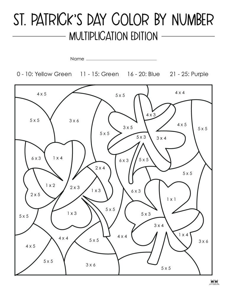 St Patrick 39 s Day Color By Number 10 FREE Pages Printabulls