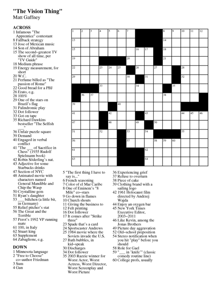 Star Tribune Crossword Puzzle Printable Printable Crossword Puzzles 