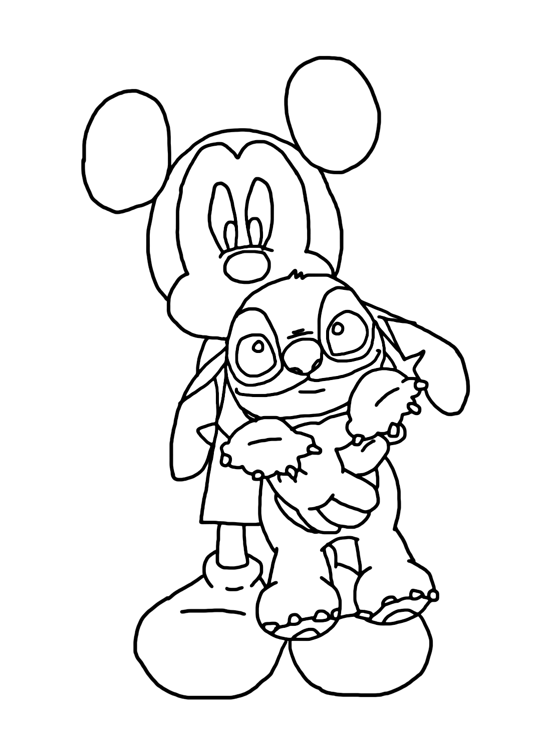 Stitch And Mickey Coloring Pages Coloring Page Free Printable 