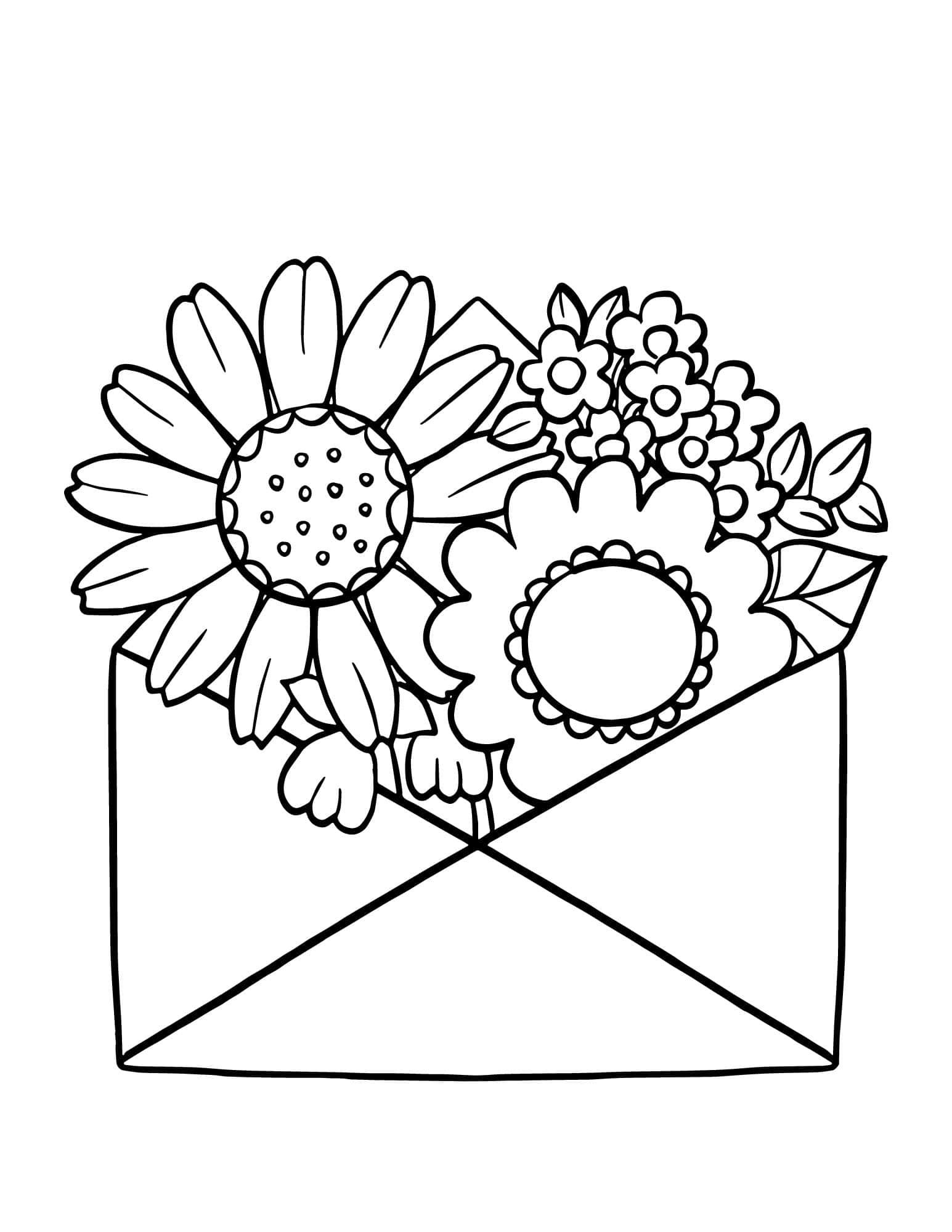 Stunning Flower Coloring Page For Kids And Adults Coloring Home