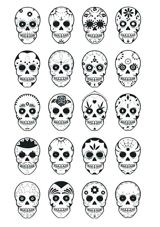 Sugar Skull Template Printable Free Download Pumpkin Carving Intended