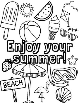 SUMMERTIME COLORING PAGES By Kait Hufstetler TPT