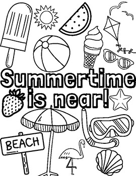 SUMMERTIME COLORING PAGES By Kait Hufstetler TPT