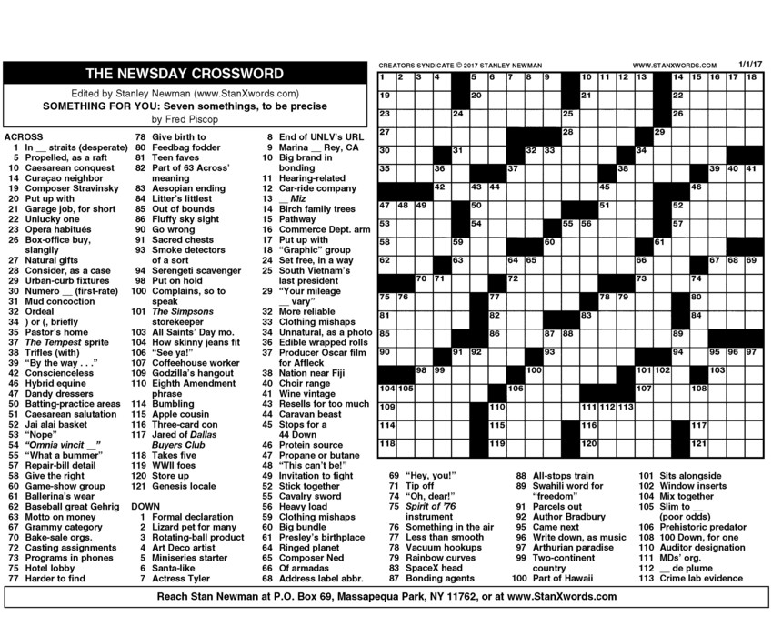 Sunday Printable Crosswords