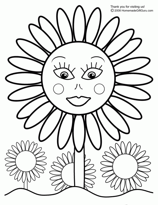Sunflower Coloring Pages For Kids Coloring Home
