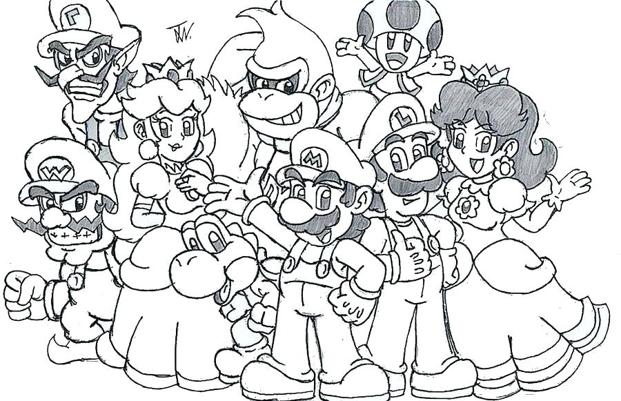 Super Mario Characters Coloring Pages At GetDrawings Free Download