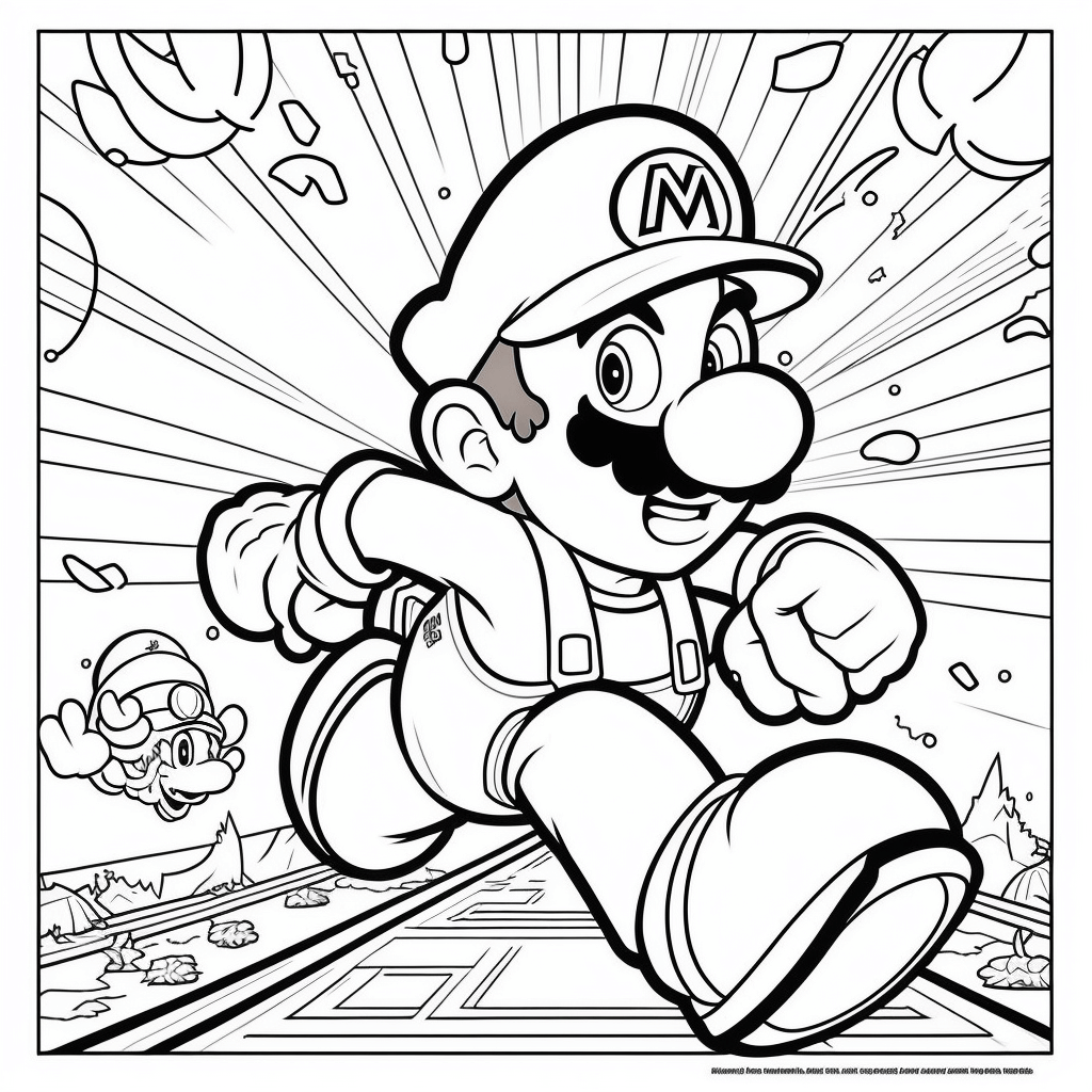 Super Mario Top Coloring Pages