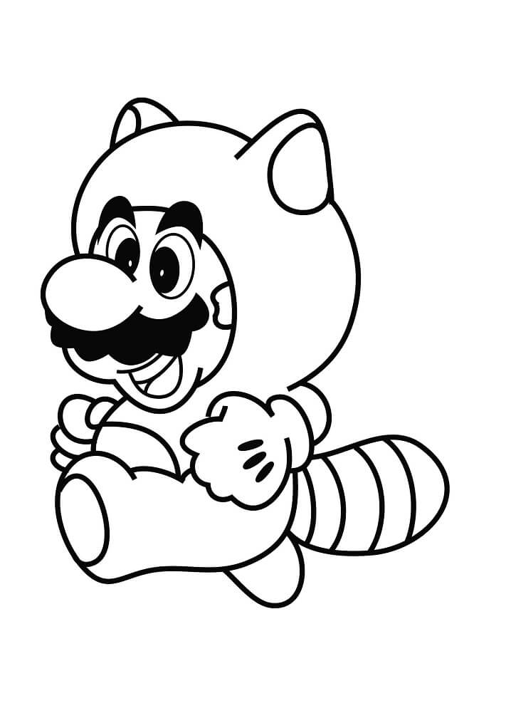 Tanooki Suit Mario Coloring Page Free Printable Coloring Pages For Kids