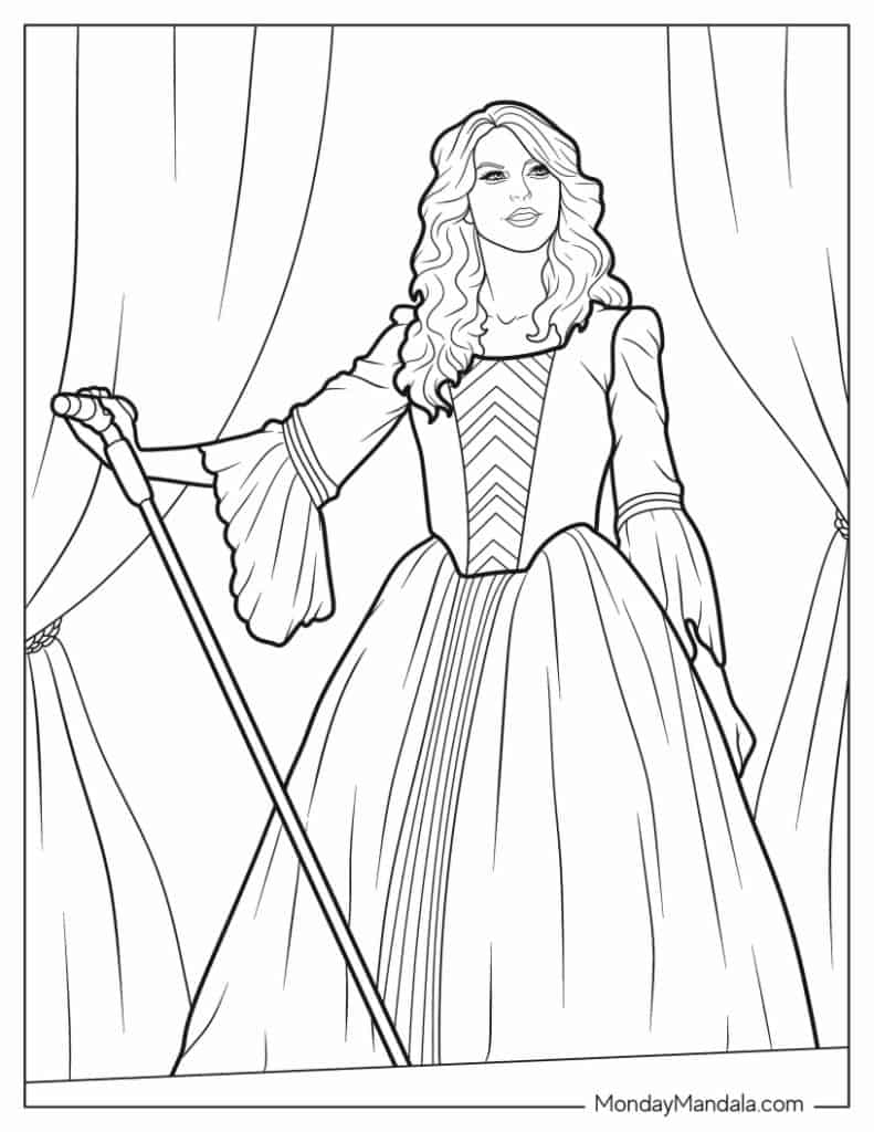 Taylor Swift The Eras Tour Coloring Pages Coloring Nation