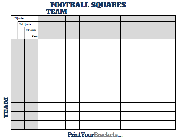 Template Free Printable Football Squares 100 Printable Templates