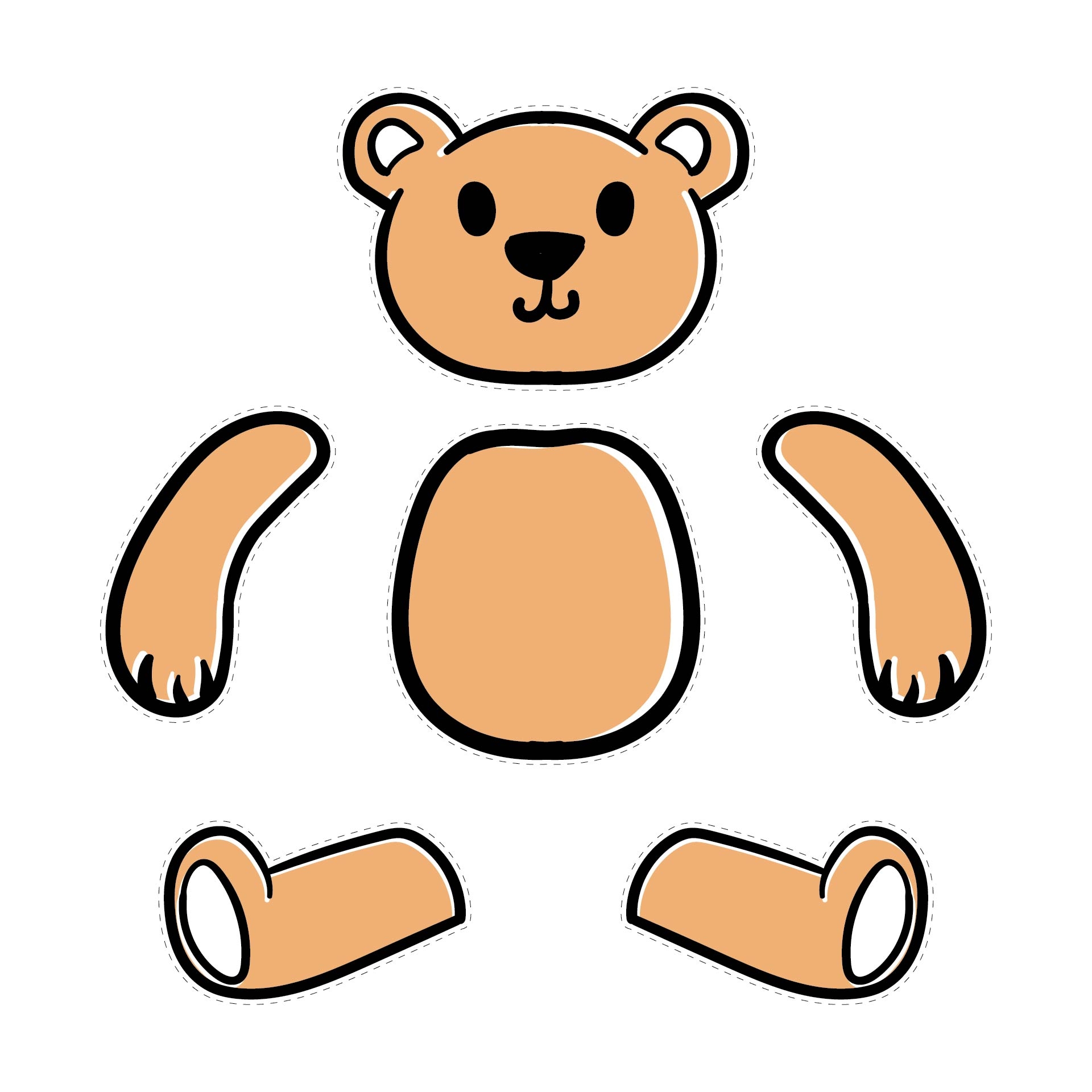 Template Free Printable Memory Teddy Bear Pattern Planbillo