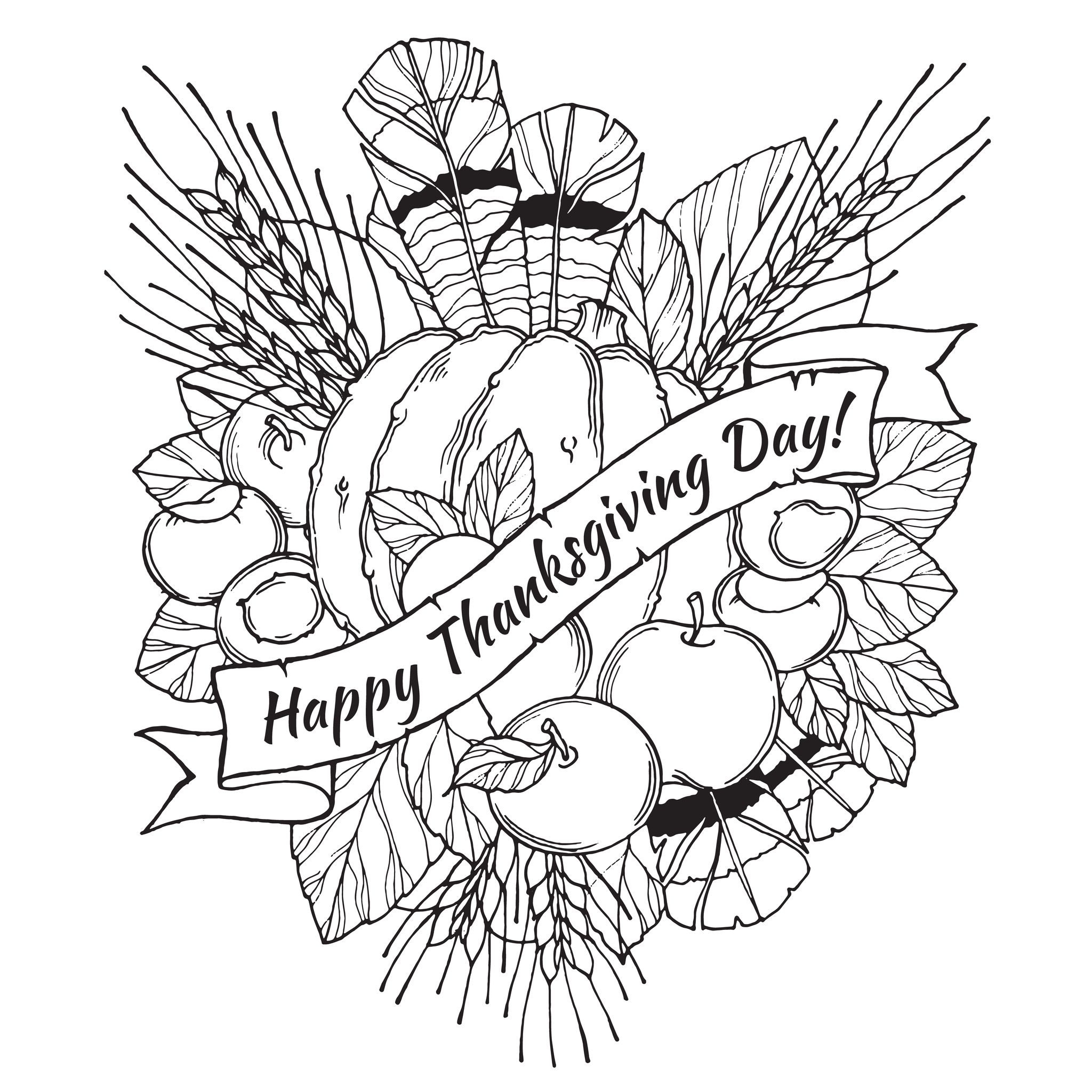 Thanksgiving Coloring Pages For Adults To Download And Print For Free