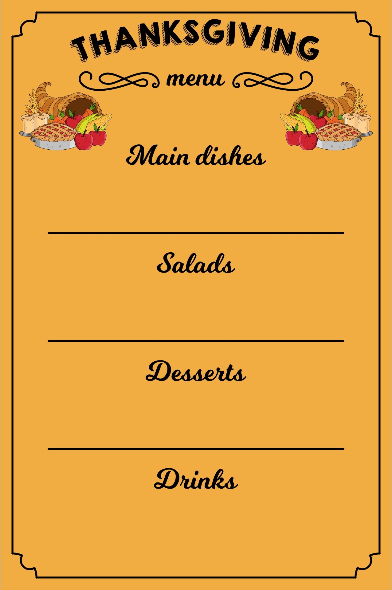 Thanksgiving Menu Templates 10 Free PDF Printables Printablee