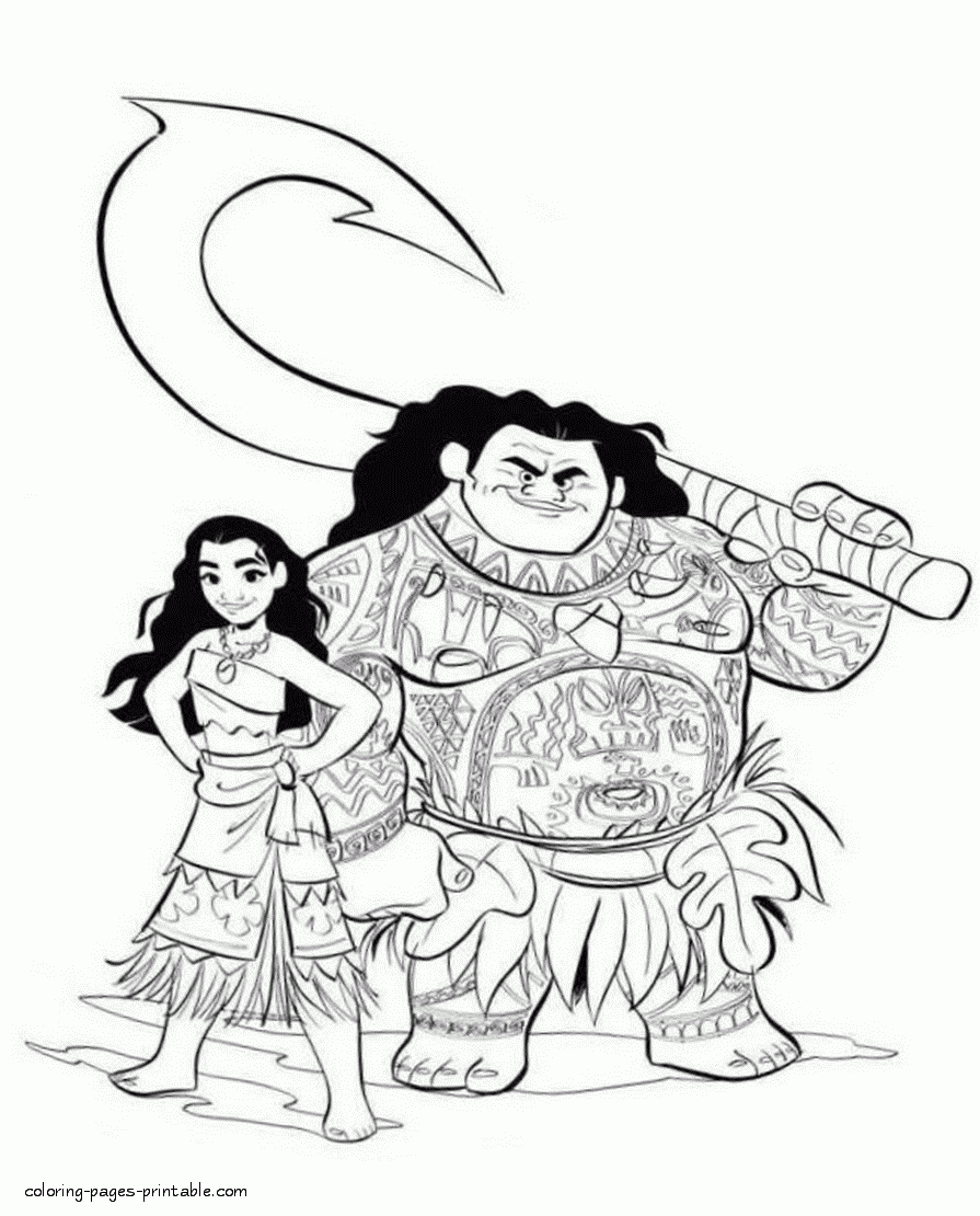 The Moana And Maui Page To Color It COLORING PAGES PRINTABLE COM