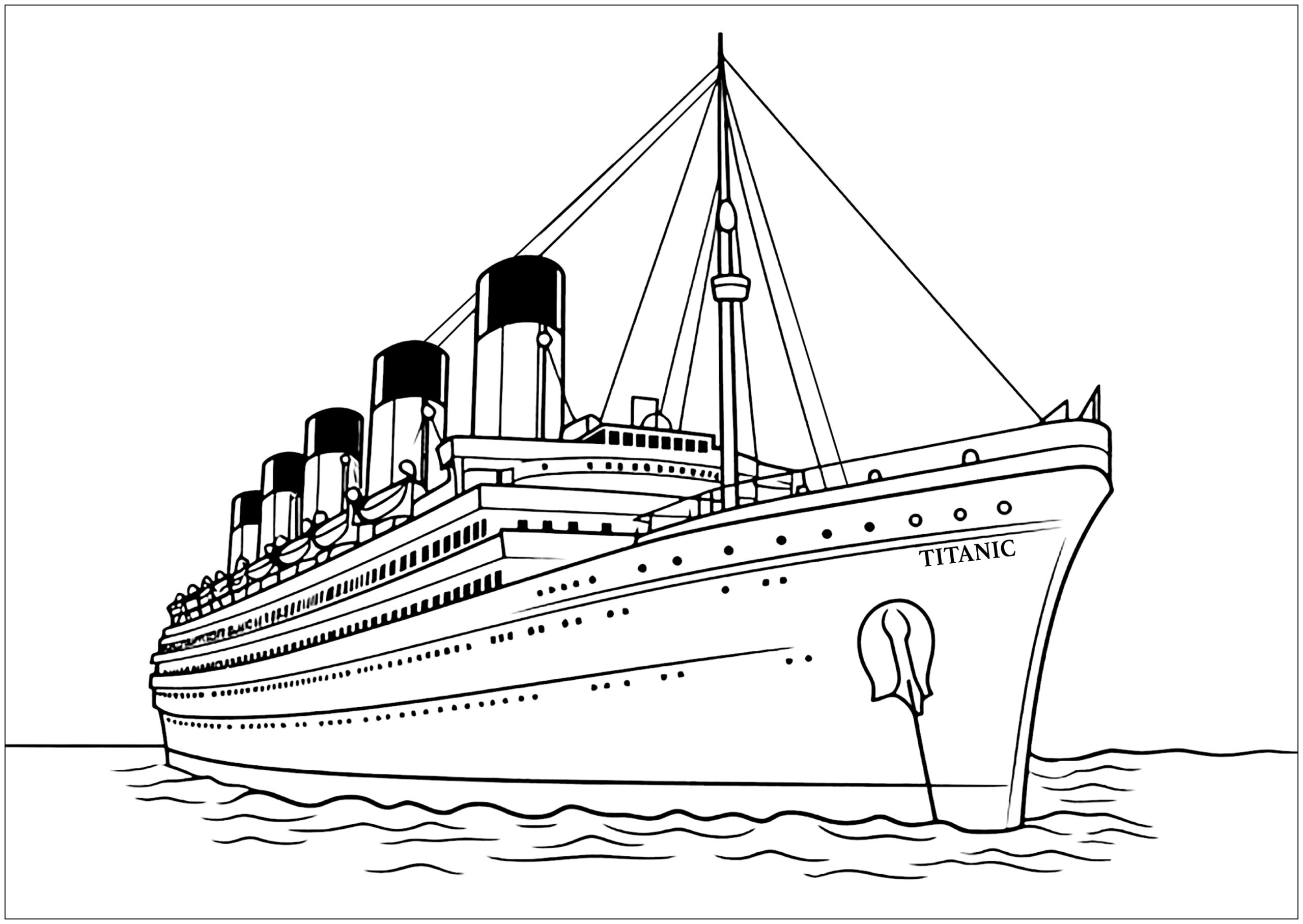 The Titanic Sailing Peacefully Titanic Coloring Pages