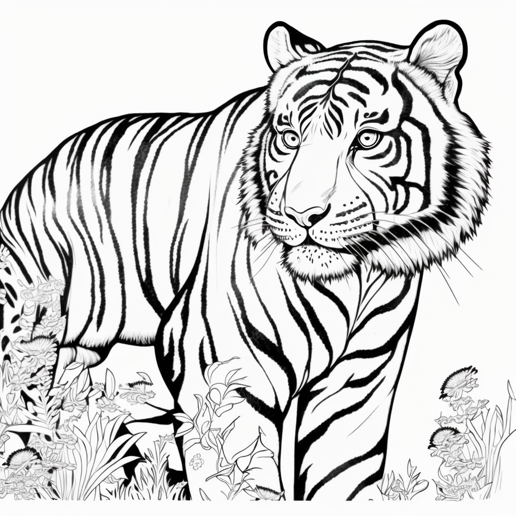Tiger Coloring Page Lulu Pages