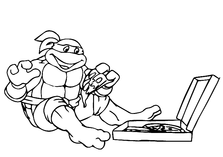 TMNT Donatello Loves Pizza Coloring Page Free Printable Coloring Pages