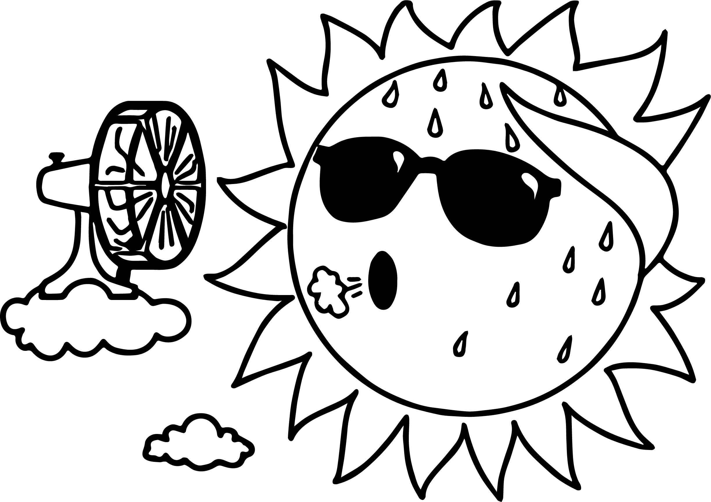 Too Hot Summer Sun Coloring Page Wecoloringpage
