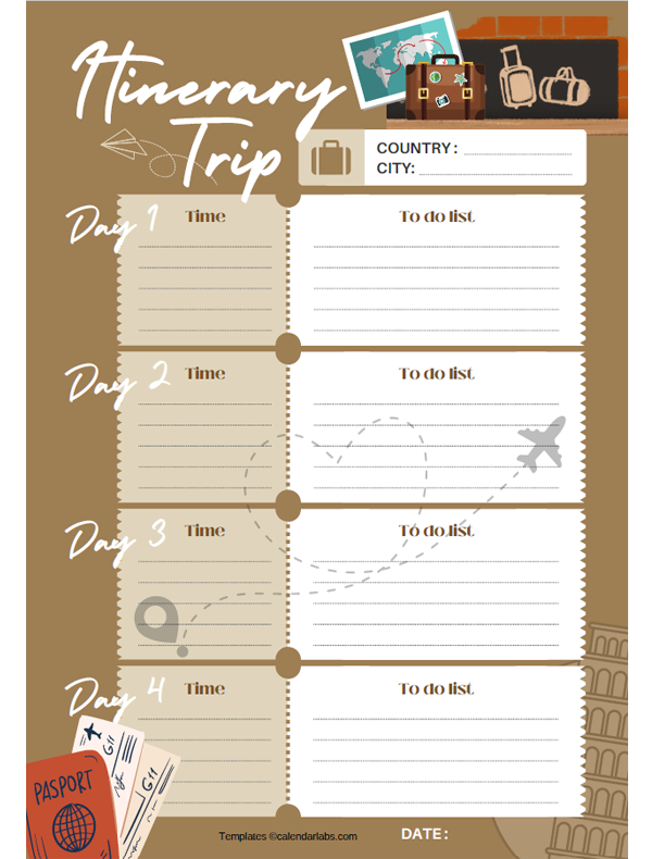 Travel Planner Template Pdf Infoupdate