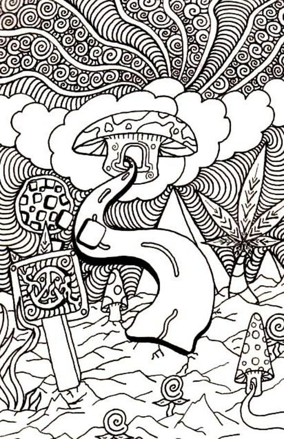 Trippy Alice In Wonderland Coloring Pages Coloring Home