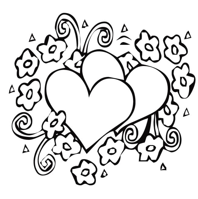 Two Hearts Coloring Page Free Printable Coloring Pages For Kids