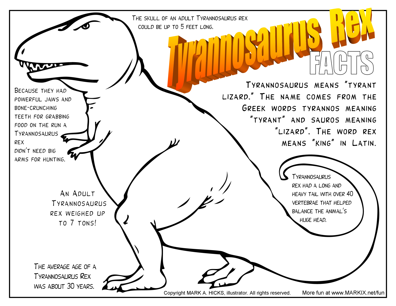 Tyrannosaurus Rex Coloring Page