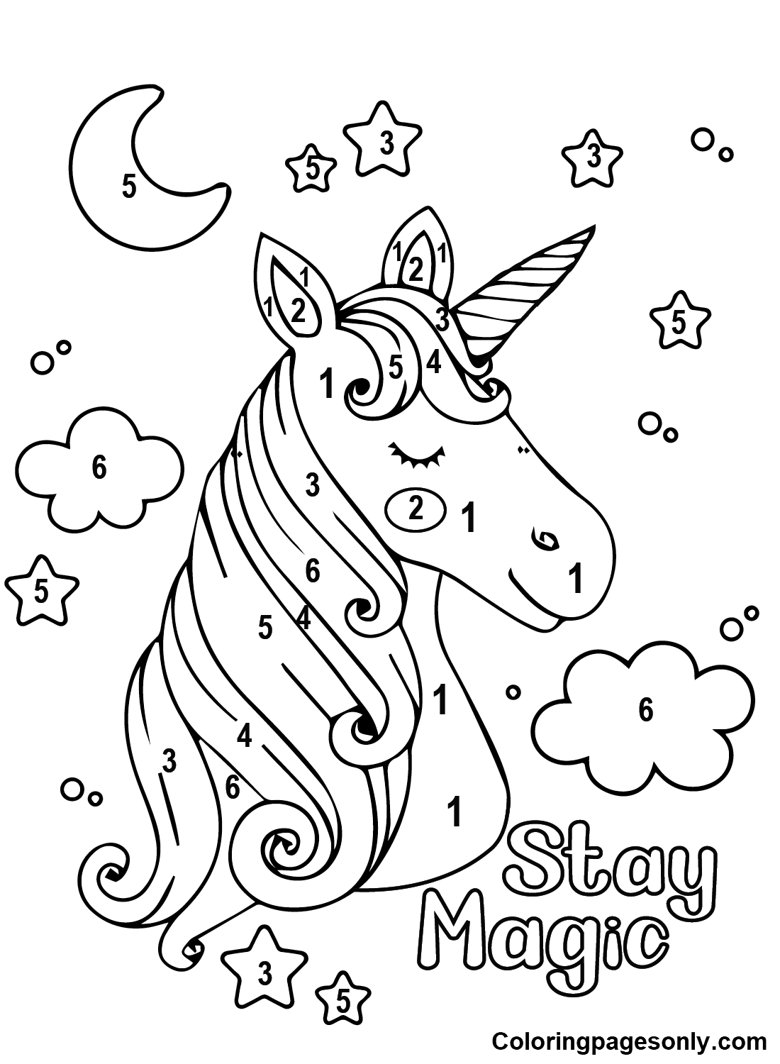 Unicorn Color By Number Free Coloring Pages Unicorn Color By Number 