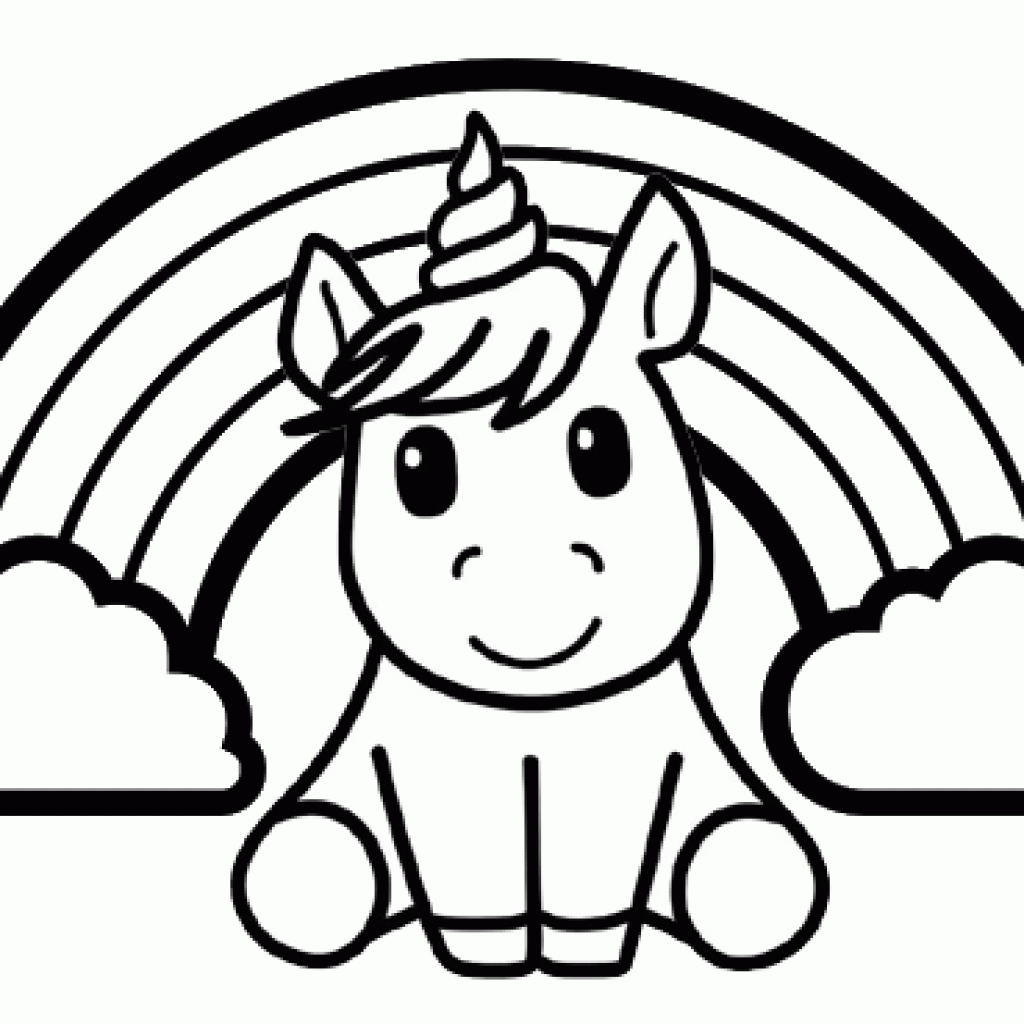 Unicorn Color Pages Free Rainbow Cute Kids Mitraland Minute Gorgeous