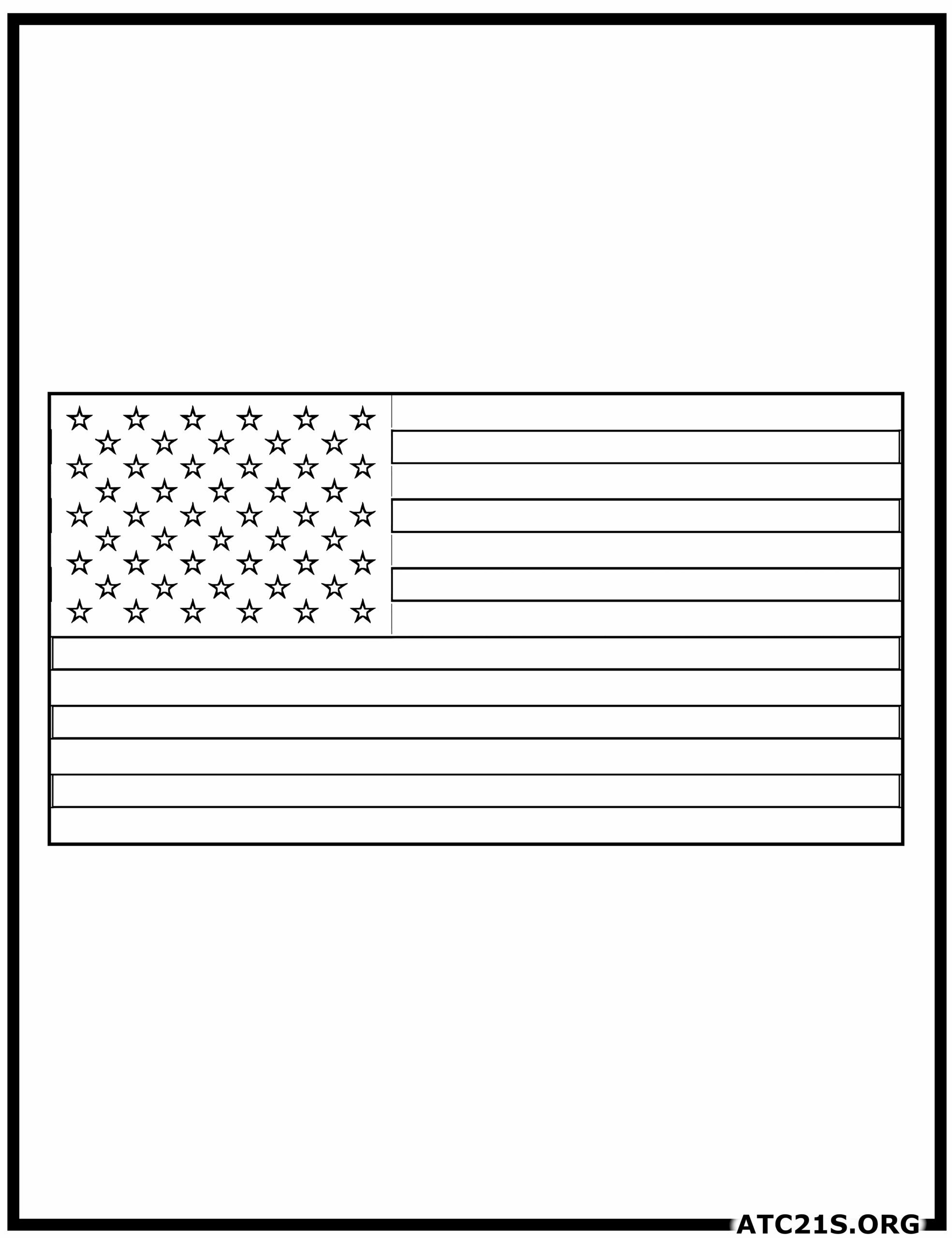United States Flag Coloring Page ATC21S