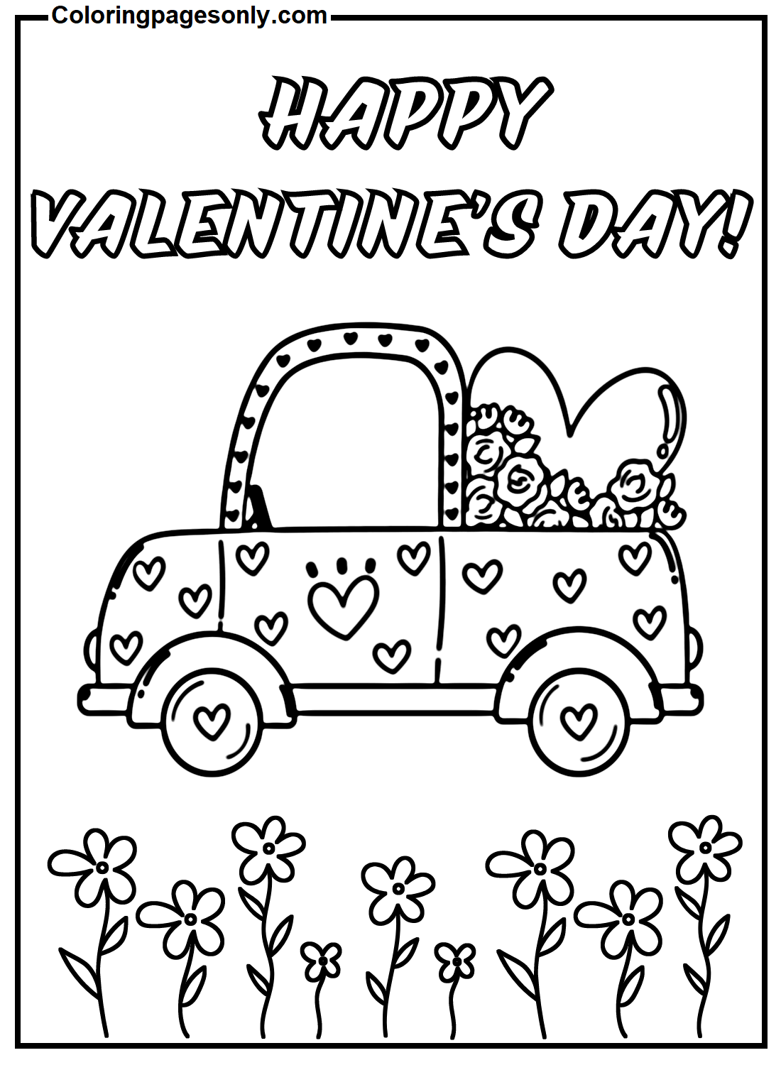 Valentine Car Coloring Page Free Printable Coloring Pages