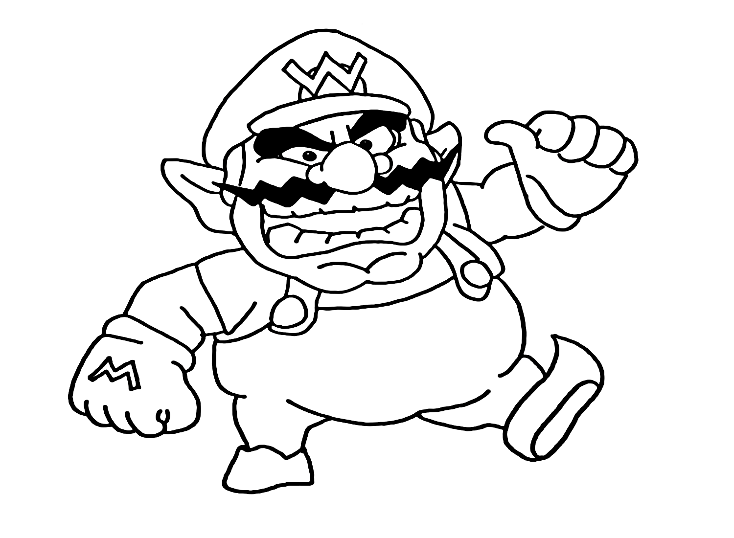 Wario Mario Coloring Page Free Printable Coloring Pages