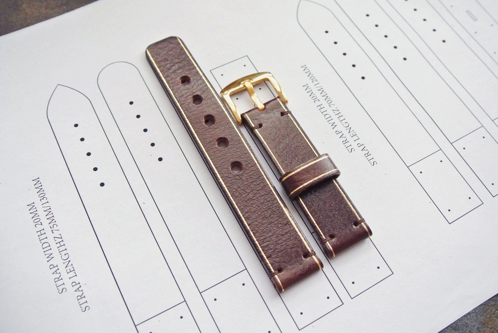 Watch Strap Pattern PDF Leather Watch Band Template Handmade Watch