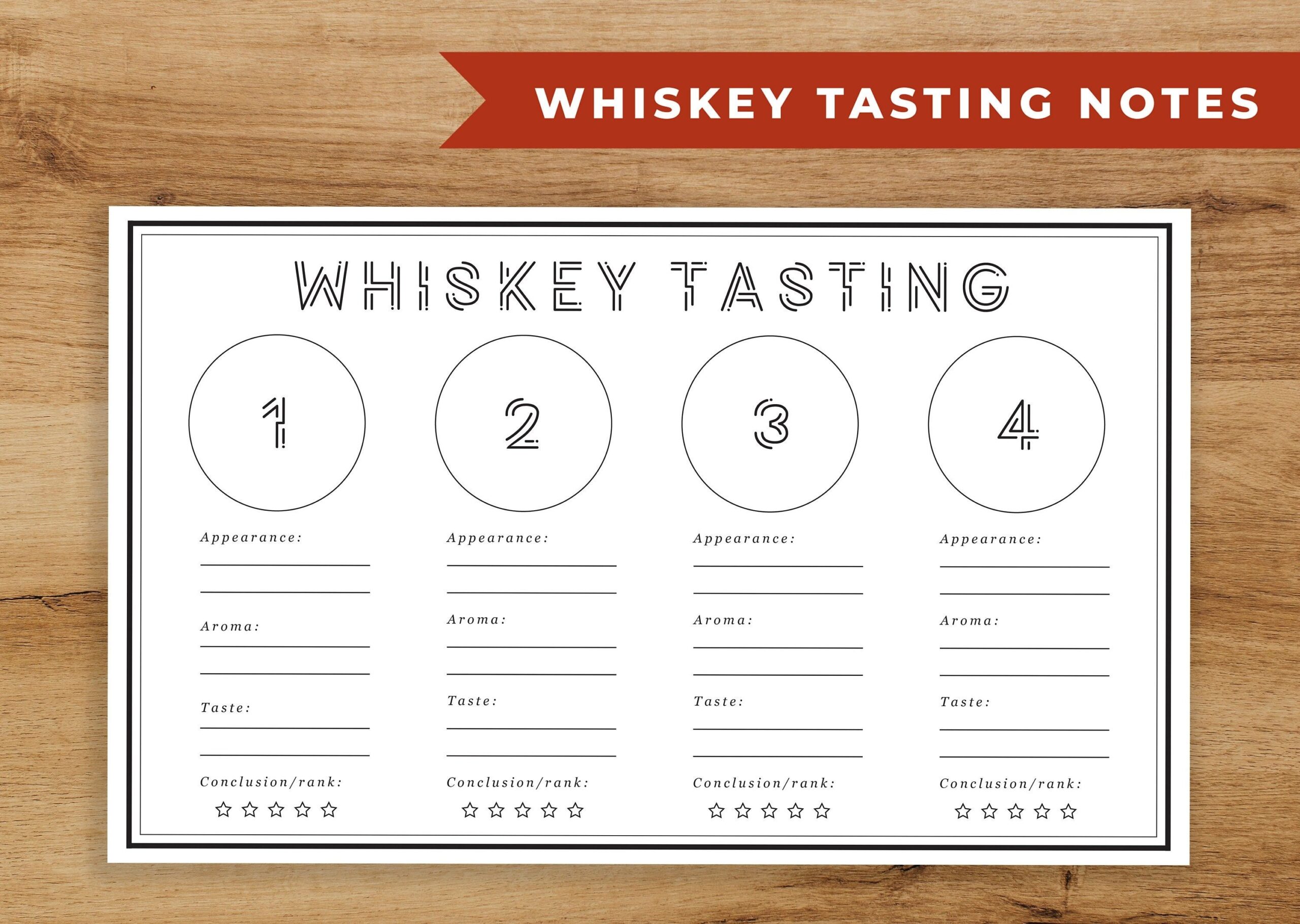 Whiskey Tasting Placemat Printable Whiskey Tasting Score Card Whiskey