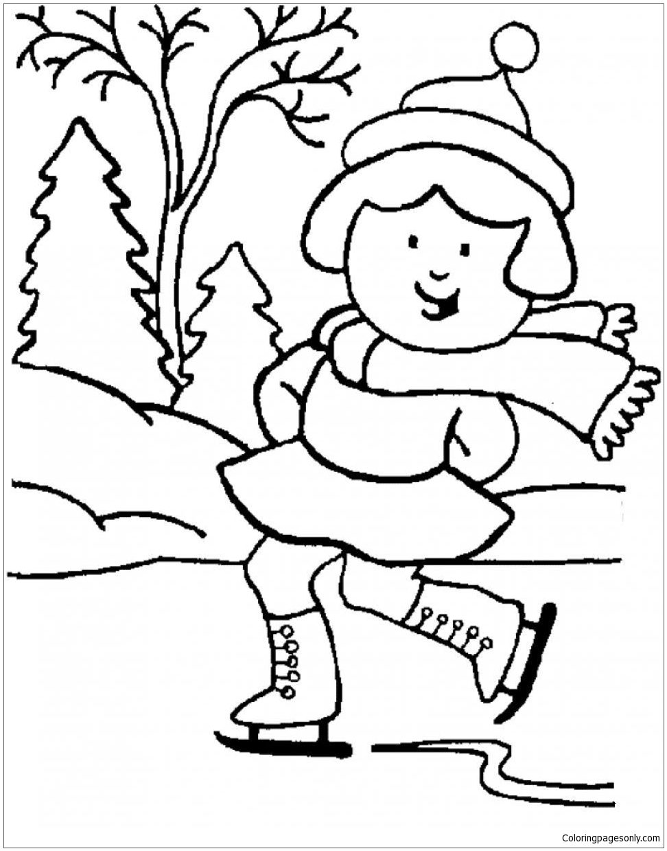 Winter Girl Coloring Page Free Printable Coloring Pages