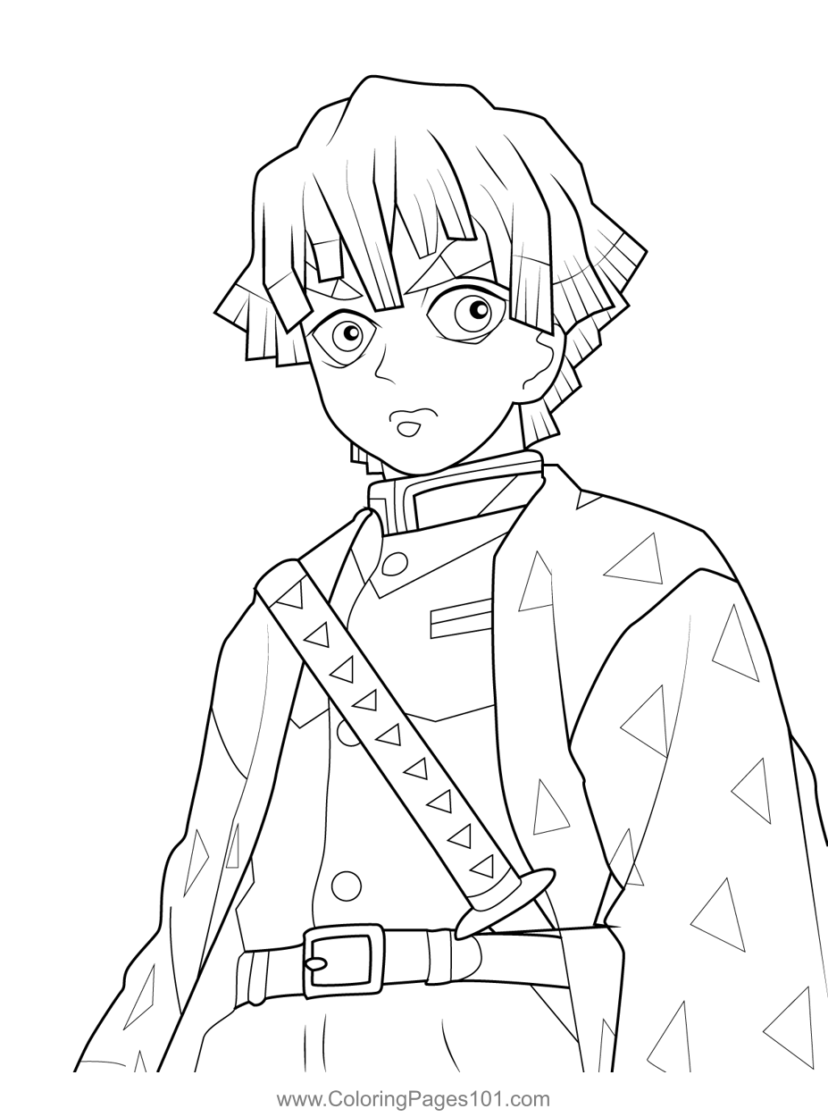 Zenitsu Agatsuma Demon Slayer Coloring Page For Kids Free Demon 