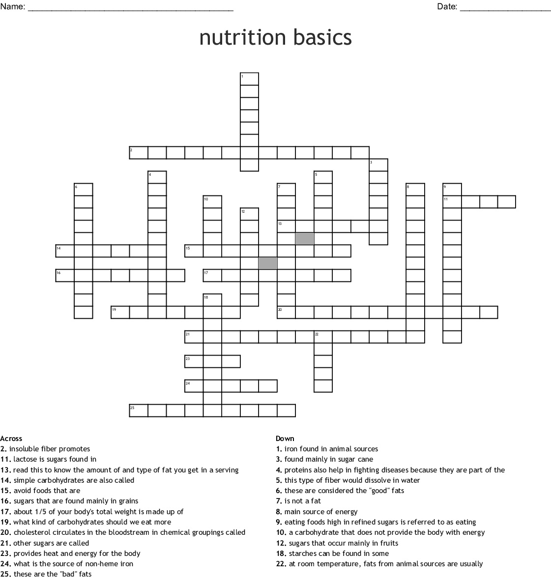 10 Interesting Nutrition Crossword Puzzles Kitty Baby Love