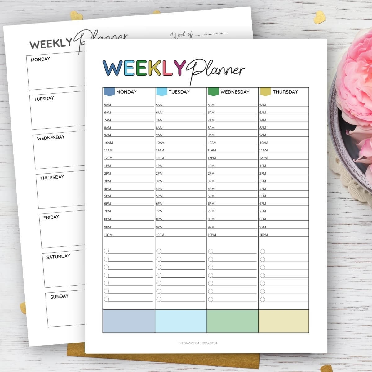 7 Free Printable Weekly Planner Templates To Get Organized