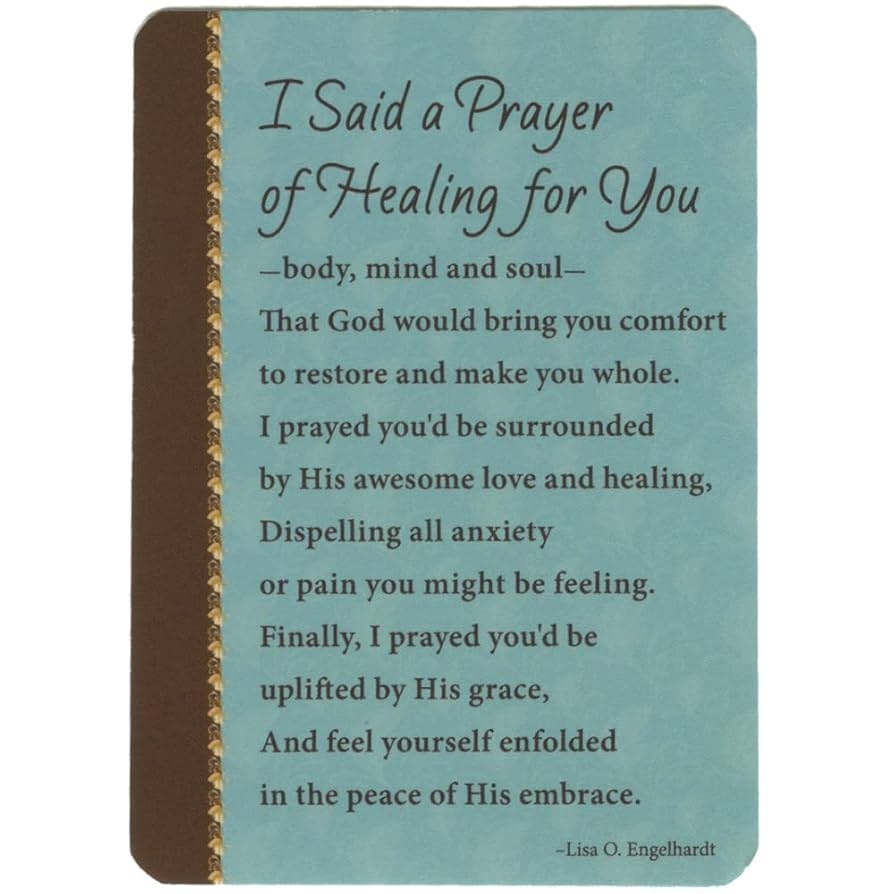 Amazon I Said A Prayer Of Healing Prayer Card Laminated Pkg