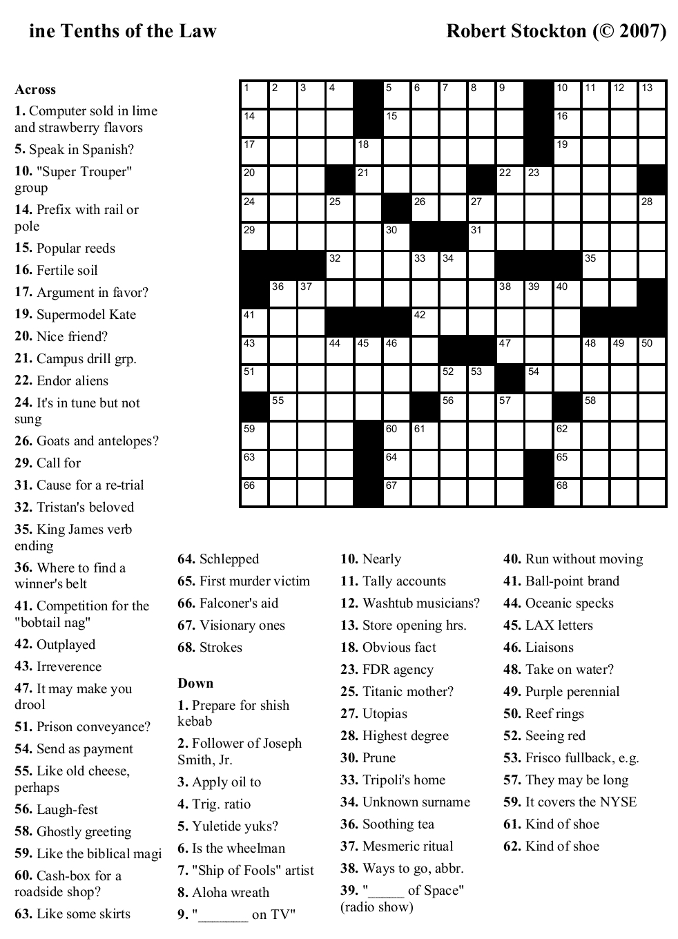 Beginner Free Easy Printable Crossword Puzzles For Adults Emma 