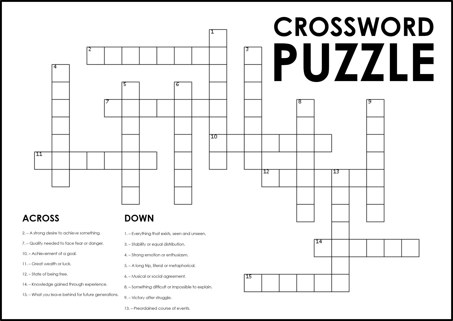 Blank Crossword Puzzle Template 10 Free PDF Printables Printablee