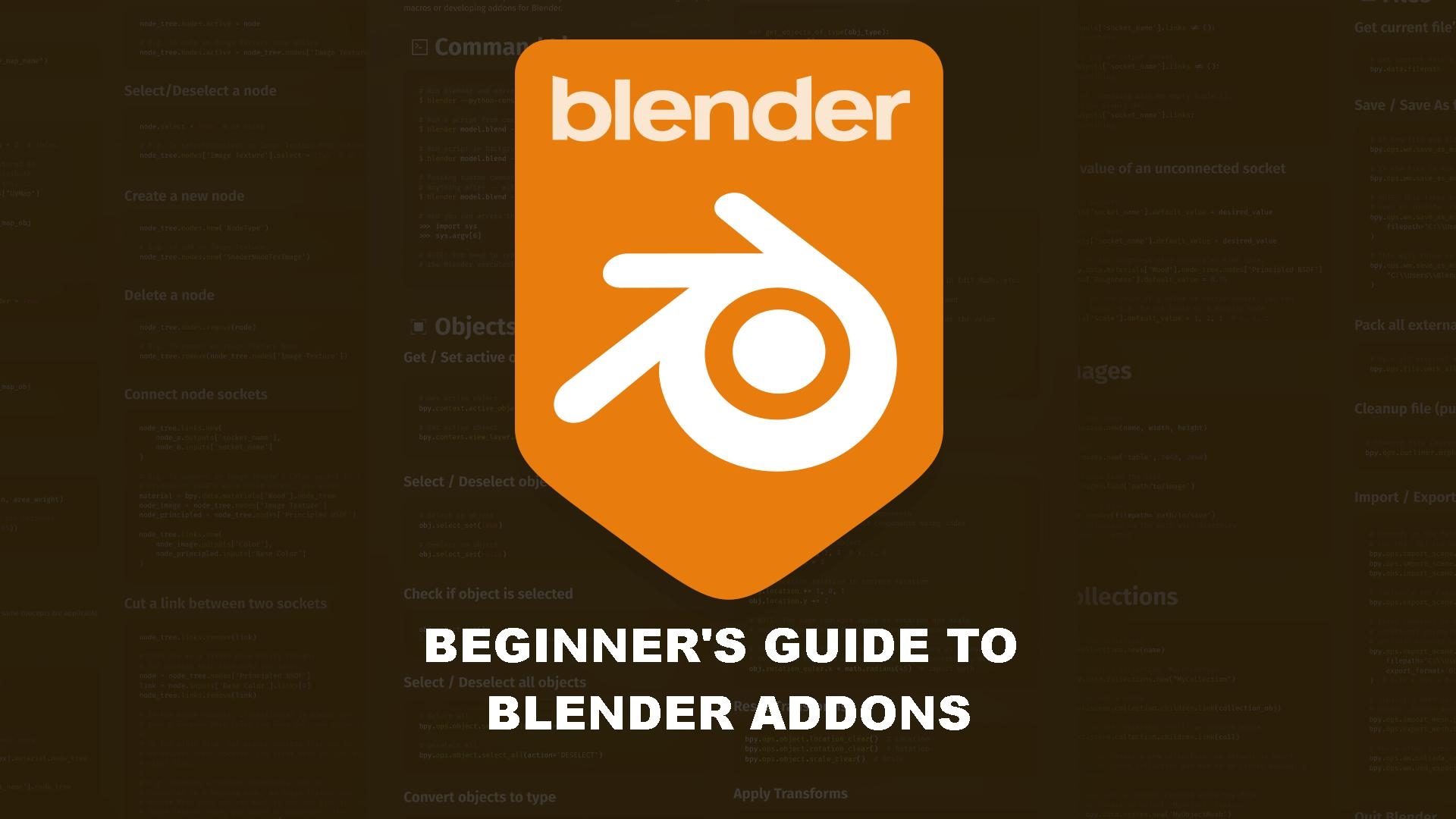 Blender Addons For Beginners PDF BlenderNation