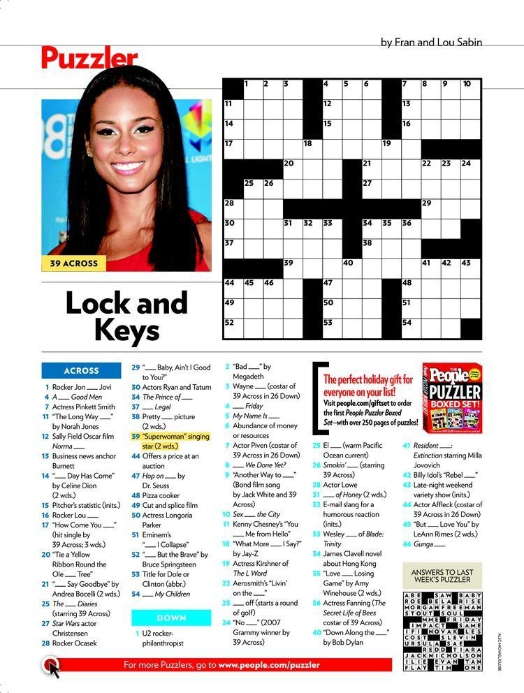 Celebrity Crossword Puzzles Printable Jack C Campbell