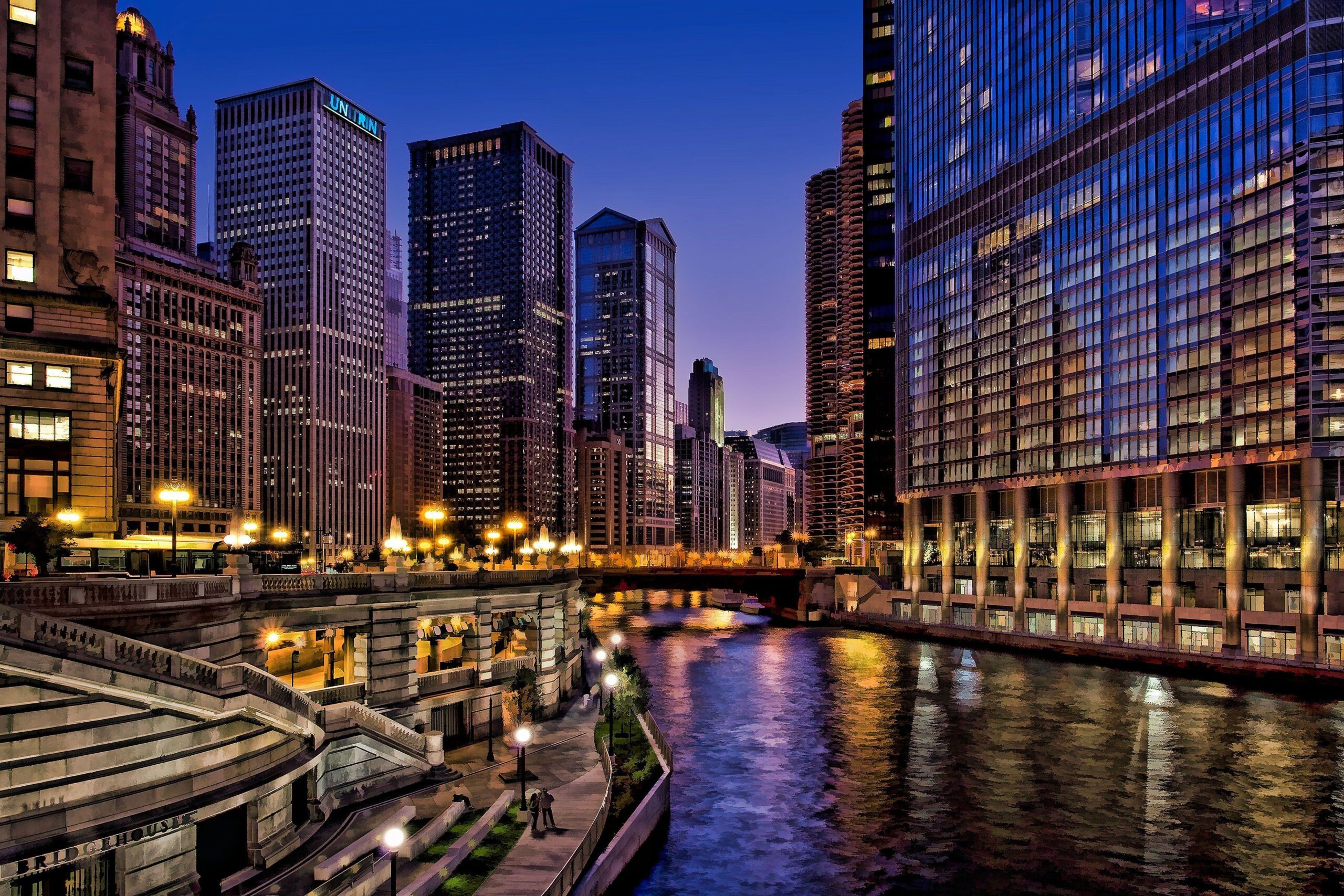 Chicago City Night Wallpapers Top Free Chicago City Night Backgrounds 