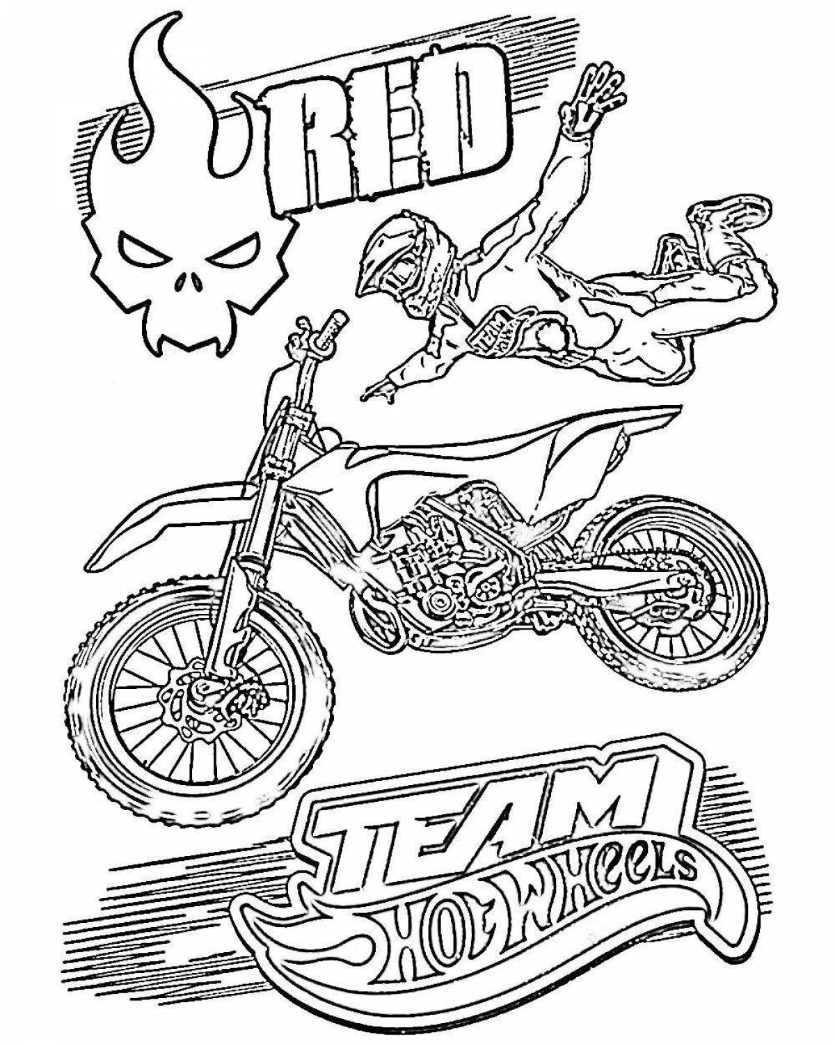 Coloring Pages Hot Wheels Motorcycle 28 Pcs Download Or Print For