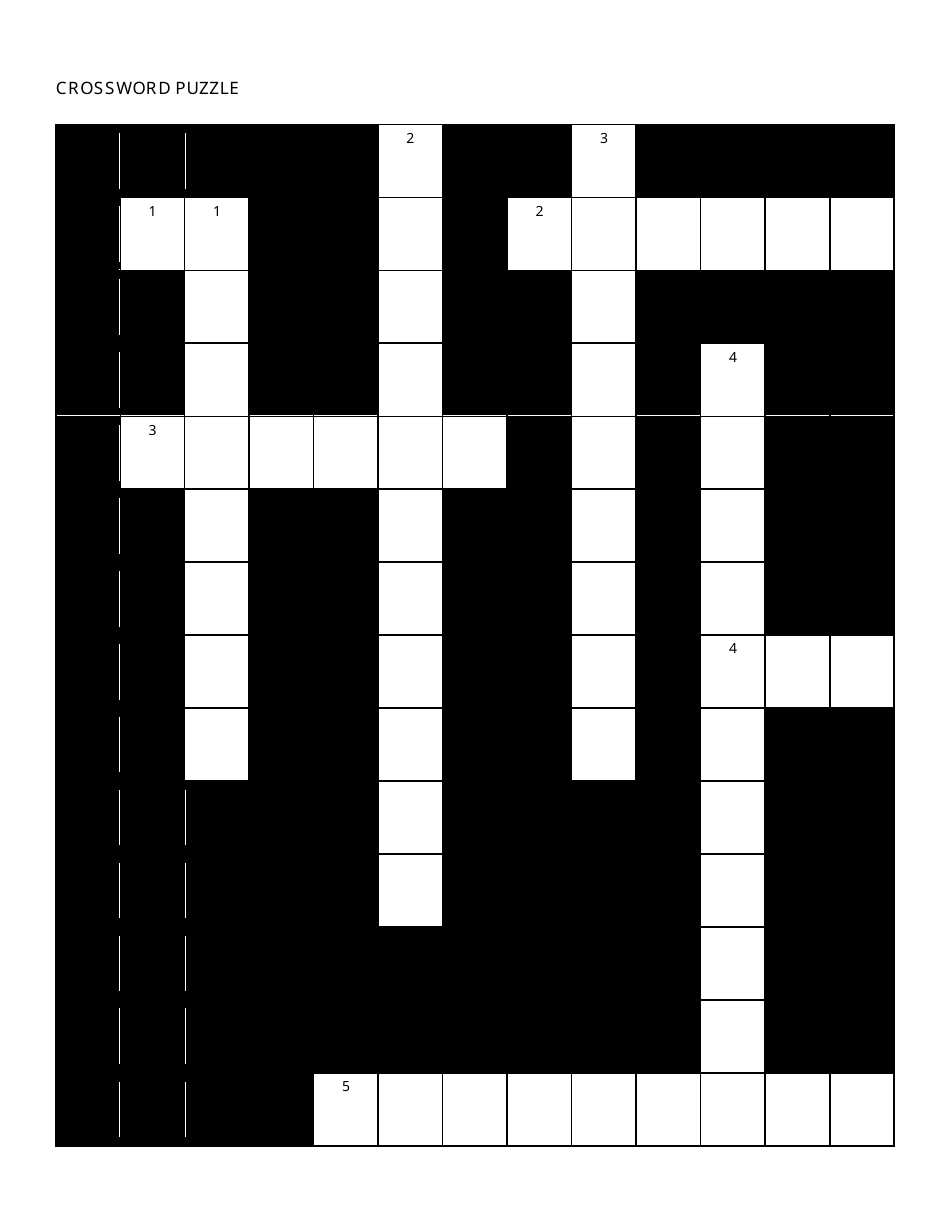 Crossword Puzzle Template Download Printable PDF Templateroller